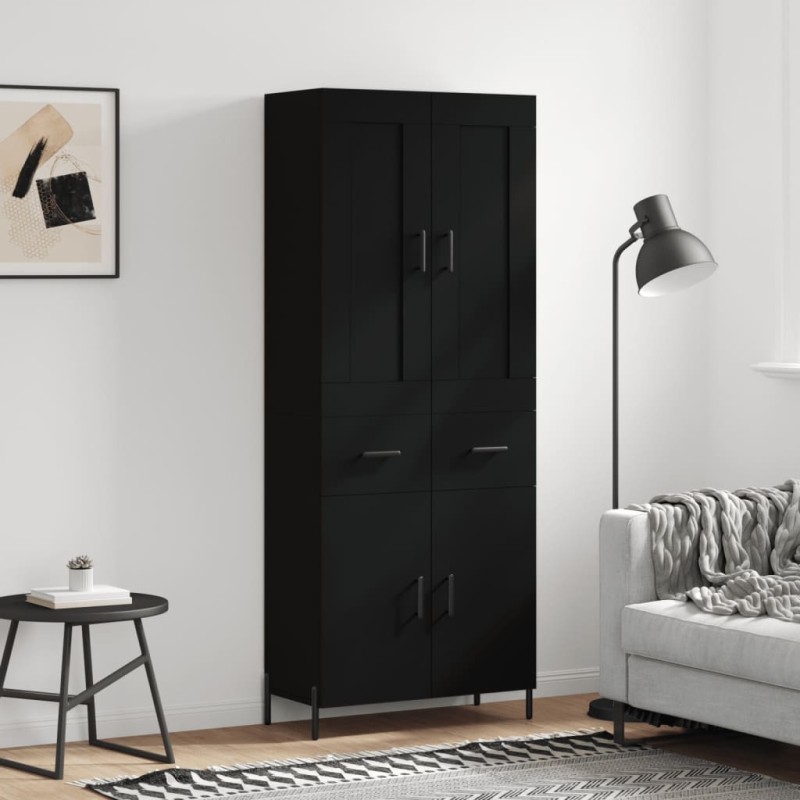 Highboard Schwarz 69,5x34x180 cm Holzwerkstoff Highboard Schwarz 69,5x34x180 cm Holzwerkstoff