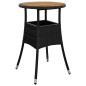 vidaXL 5-tlg. Garten-Essgruppe mit Kissen Schwarz Poly Rattan Akazie vidaXL 5-tlg. Garten-Essgruppe mit Kissen Schwarz Poly Rattan Akazie