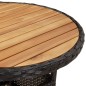 vidaXL 5-tlg. Garten-Essgruppe mit Kissen Schwarz Poly Rattan Akazie vidaXL 5-tlg. Garten-Essgruppe mit Kissen Schwarz Poly Rattan Akazie