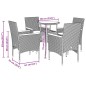 vidaXL 5-tlg. Garten-Essgruppe mit Kissen Schwarz Poly Rattan Akazie vidaXL 5-tlg. Garten-Essgruppe mit Kissen Schwarz Poly Rattan Akazie