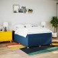 vidaXL Boxspringbett mit Matratze Blau 160x200 cm Stoff vidaXL Boxspringbett mit Matratze Blau 160x200 cm Stoff
