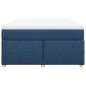 vidaXL Boxspringbett mit Matratze Blau 160x200 cm Stoff vidaXL Boxspringbett mit Matratze Blau 160x200 cm Stoff
