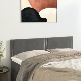 vidaXL Kopfteile 2 Stk. Dunkelgrau 72x5x78/88 cm Samt