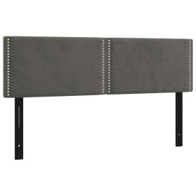 vidaXL Kopfteile 2 Stk. Dunkelgrau 72x5x78/88 cm Samt