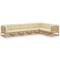 7-tlg. Garten-Lounge-Set Kissen Honigbraun Kiefer Massivholz 7-tlg. Garten-Lounge-Set Kissen Honigbraun Kiefer Massivholz
