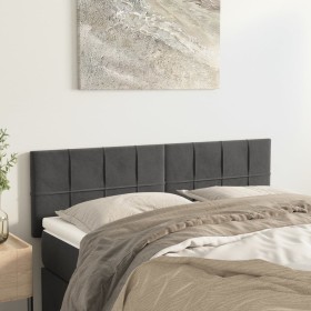 vidaXL Kopfteile 2 Stk. Dunkelgrau 72x5x78/88 cm Samt