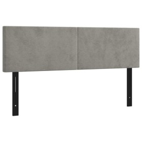 vidaXL Kopfteile 2 Stk. Hellgrau 72x5x78/88 cm Samt