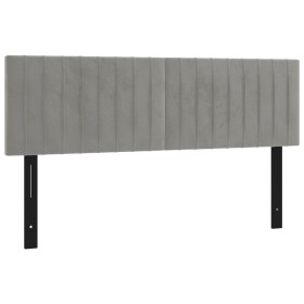vidaXL Kopfteile 2 Stk. Hellgrau 72x5x78/88 cm Samt
