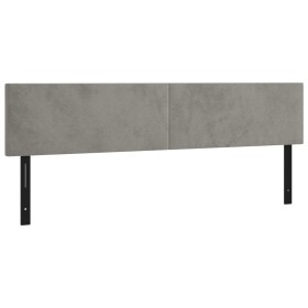 vidaXL Kopfteile 2 Stk. Hellgrau 90x5x78/88 cm Samt