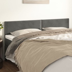 vidaXL Kopfteile 2 Stk. Dunkelgrau 90x5x78/88 cm Samt