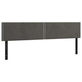 vidaXL Kopfteile 2 Stk. Dunkelgrau 90x5x78/88 cm Samt