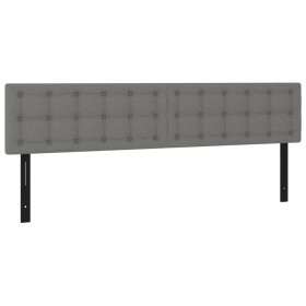 vidaXL Kopfteile 2 Stk. Dunkelgrau 100x5x78/88 cm Stoff