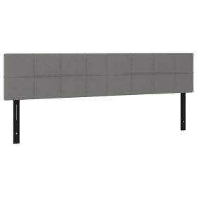 vidaXL Kopfteile 2 Stk. Dunkelgrau 100x5x78/88 cm Stoff