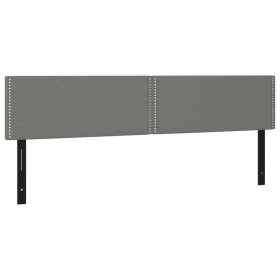 vidaXL Kopfteile 2 Stk. Dunkelgrau 100x5x78/88 cm Stoff