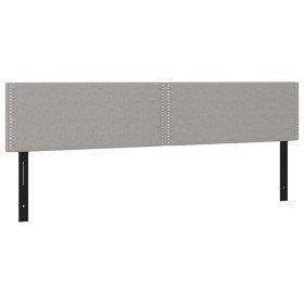 vidaXL Kopfteile 2 Stk. Hellgrau 90x5x78/88 cm Stoff
