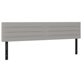 vidaXL Kopfteile 2 Stk. Hellgrau 90x5x78/88 cm Stoff