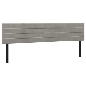 vidaXL Kopfteile 2 Stk. Hellgrau 100x5x78/88 cm Samt