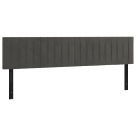 vidaXL Kopfteile 2 Stk. Dunkelgrau 100x5x78/88 cm Samt