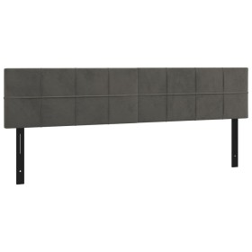 vidaXL Kopfteile 2 Stk. Dunkelgrau 100x5x78/88 cm Samt