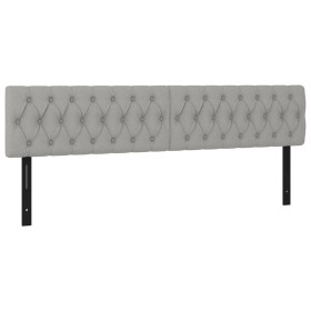 vidaXL Kopfteile 2 Stk. Hellgrau 90x7x78/88 cm Stoff
