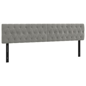 vidaXL Kopfteile 2 Stk. Hellgrau 100x7x78/88 cm Samt