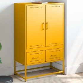 vidaXL Highboard Senfgelb 68x39x111,5 cm Kaltgewalzter Stahl