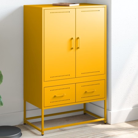 vidaXL Highboard Senfgelb 68x39x111,5 cm Kaltgewalzter Stahl