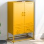 vidaXL Highboard Senfgelb 68x39x111,5 cm Kaltgewalzter Stahl vidaXL Highboard Senfgelb 68x39x111,5 cm Kaltgewalzter Stahl
