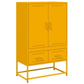 vidaXL Highboard Senfgelb 68x39x111,5 cm Kaltgewalzter Stahl