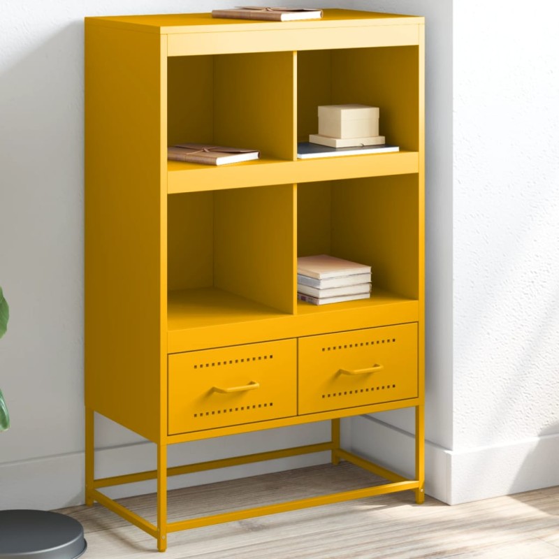 vidaXL Highboard Senfgelb 68,5x39x111,5 cm Kaltgewalzter Stahl vidaXL Highboard Senfgelb 68,5x39x111,5 cm Kaltgewalzter Stahl