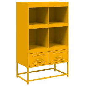 vidaXL Highboard Senfgelb 68,5x39x111,5 cm Kaltgewalzter Stahl