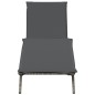 vidaXL Sonnenliege mit Auflage Grau Poly Rattan vidaXL Sonnenliege mit Auflage Grau Poly Rattan