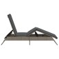 vidaXL Sonnenliege mit Auflage Grau Poly Rattan vidaXL Sonnenliege mit Auflage Grau Poly Rattan