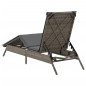 vidaXL Sonnenliege mit Auflage Grau Poly Rattan vidaXL Sonnenliege mit Auflage Grau Poly Rattan