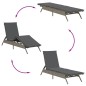 vidaXL Sonnenliege mit Auflage Grau Poly Rattan vidaXL Sonnenliege mit Auflage Grau Poly Rattan