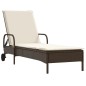 vidaXL Sonnenliegen mit Auflagen 2 Stk. Braun Poly Rattan vidaXL Sonnenliegen mit Auflagen 2 Stk. Braun Poly Rattan