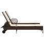 vidaXL Sonnenliegen mit Auflagen 2 Stk. Braun Poly Rattan vidaXL Sonnenliegen mit Auflagen 2 Stk. Braun Poly Rattan
