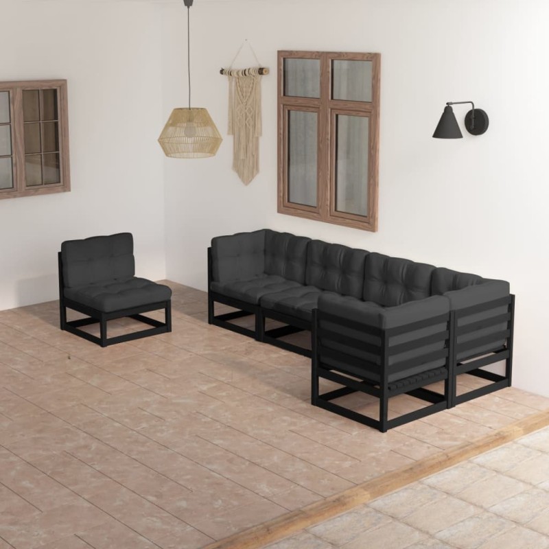 6-tlg. Garten-Lounge-Set mit Kissen Kiefer Massivholz 6-tlg. Garten-Lounge-Set mit Kissen Kiefer Massivholz