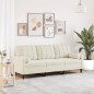 vidaXL 3-Sitzer-Sofa mit Zierkissen Creme 180 cm Samt vidaXL 3-Sitzer-Sofa mit Zierkissen Creme 180 cm Samt