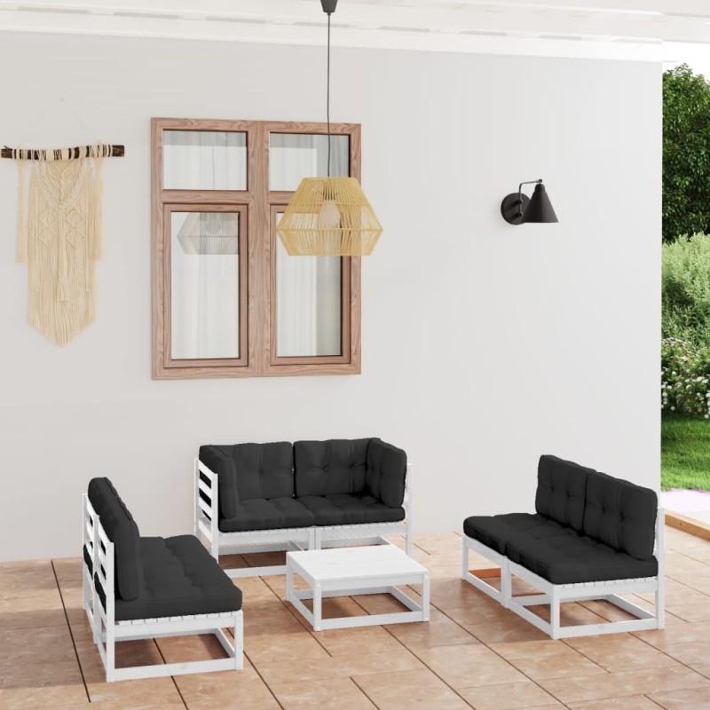 vidaXL 7-tlg. Garten-Lounge-Set mit Kissen Kiefer Massivholz vidaXL 7-tlg. Garten-Lounge-Set mit Kissen Kiefer Massivholz