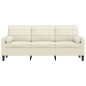 vidaXL 3-Sitzer-Sofa mit Zierkissen Creme 180 cm Samt vidaXL 3-Sitzer-Sofa mit Zierkissen Creme 180 cm Samt
