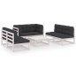 vidaXL 7-tlg. Garten-Lounge-Set mit Kissen Kiefer Massivholz vidaXL 7-tlg. Garten-Lounge-Set mit Kissen Kiefer Massivholz