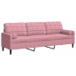 vidaXL Sofa 3-Sitzer mit Zierkissen Rosa 210 cm Samt vidaXL Sofa 3-Sitzer mit Zierkissen Rosa 210 cm Samt