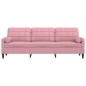 vidaXL Sofa 3-Sitzer mit Zierkissen Rosa 210 cm Samt vidaXL Sofa 3-Sitzer mit Zierkissen Rosa 210 cm Samt
