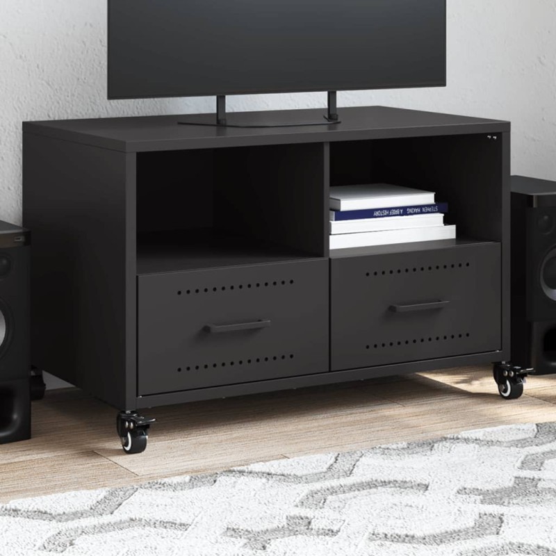 vidaXL TV-Schrank Schwarz 68x39x43,5 cm Kaltgewalzter Stahl vidaXL TV-Schrank Schwarz 68x39x43,5 cm Kaltgewalzter Stahl