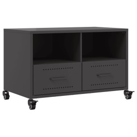 vidaXL TV-Schrank Schwarz 68x39x43,5 cm Kaltgewalzter Stahl