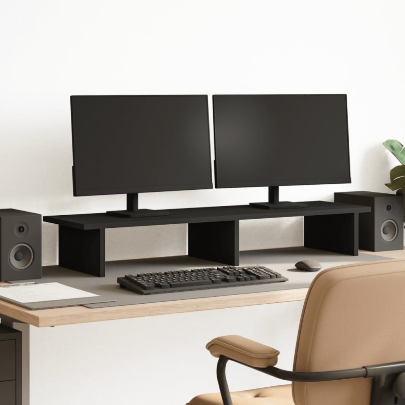 vidaXL Monitorständer Schwarz 100x27x15 cm Holzwerkstoff vidaXL Monitorständer Schwarz 100x27x15 cm Holzwerkstoff