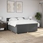 vidaXL Boxspringbett mit Matratze Dunkelgrau 200x200 cm Stoff vidaXL Boxspringbett mit Matratze Dunkelgrau 200x200 cm Stoff