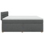 vidaXL Boxspringbett mit Matratze Dunkelgrau 200x200 cm Stoff vidaXL Boxspringbett mit Matratze Dunkelgrau 200x200 cm Stoff