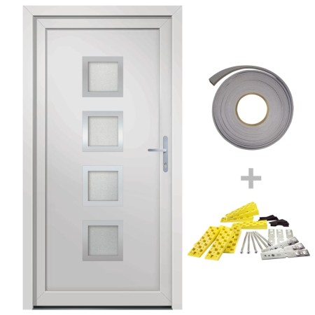 vidaXL Haustür Weiß 98x190 cm PVC